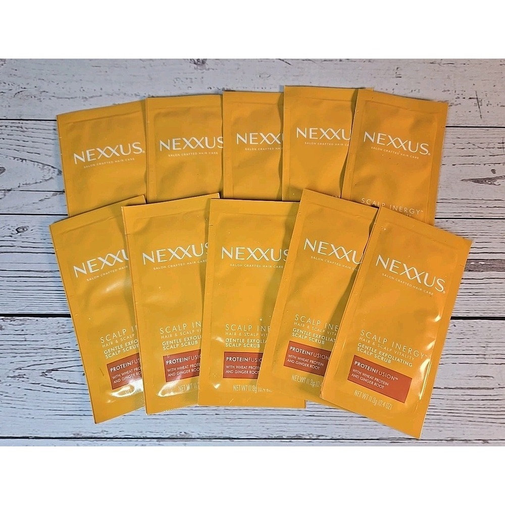 LOT 10 NEXXUS SCALP INERGY ENERGY GENTLE EXFOLIATING SCALP SCRUB 0.4 OZ PACKETS